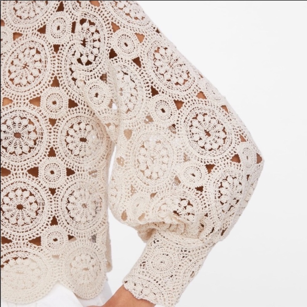🎉HP🎉ZARA Textured Sweater With Balloon Sleeves - Picture 4 of 6